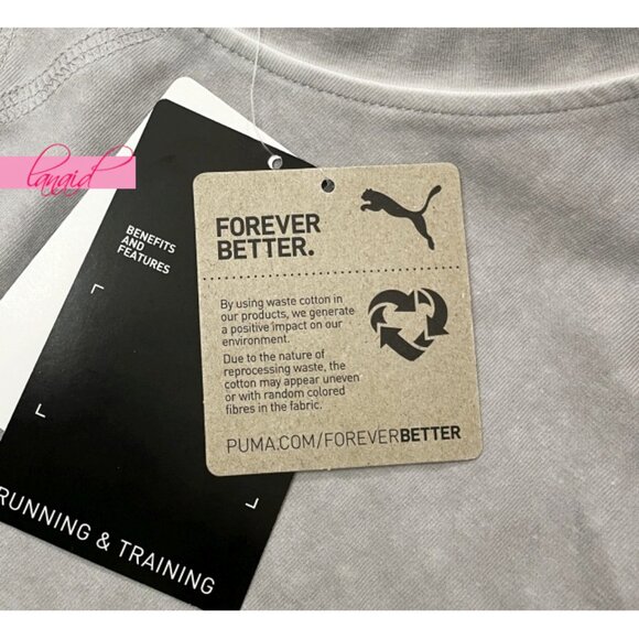 Puma Studio Wash Tee Harbor Mist Garment-Dyed Exercise Short Sleeve T-Shirt XXL - Picture 13 of 16